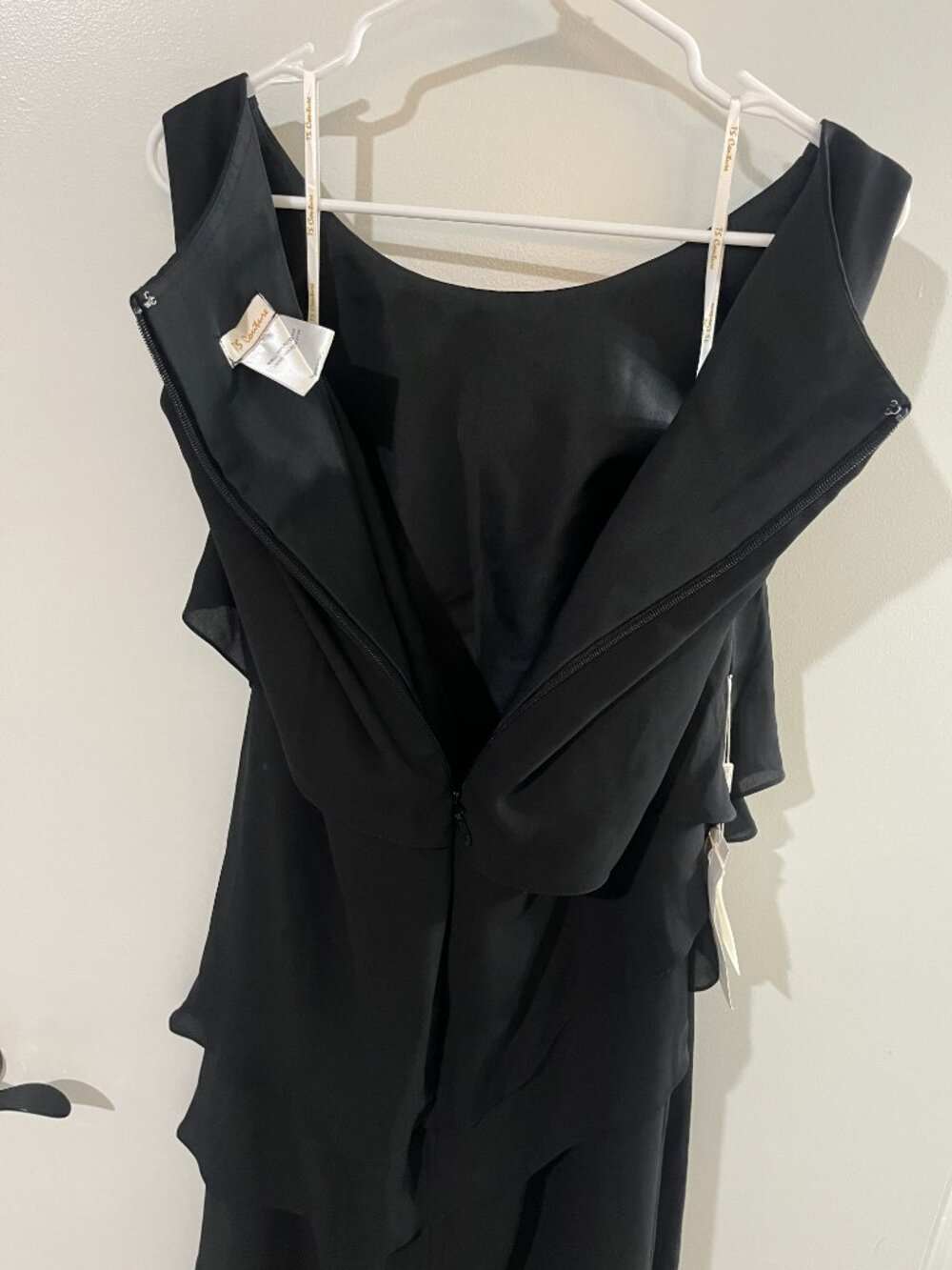 TS Couture Black Layered Chiffon Evening Gown Plus Size 18W NWT Formal Dress - Picture 5 of 14